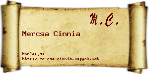 Mercsa Cinnia névjegykártya